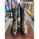 CUADRA Men's 8 Inch Python Embroidery & Laser Woven Narrow Square Toe Western Boot