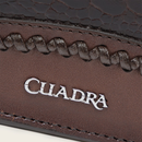 CUADRA Men's Luxury Genuine Ostrich Leg Leather Wallet, Chocolate