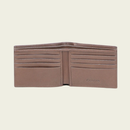 CUADRA Men's Luxury Genuine Ostrich Leg Leather Wallet, Chocolate