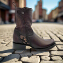 CUADRA Men's Urban Engraved Bovine Laser & Woven Zipper Western Boot