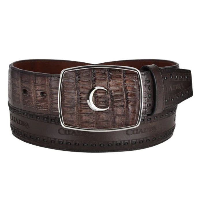 CUADRA Men's Genuine Exotic Caiman Leather Western Belt BC279