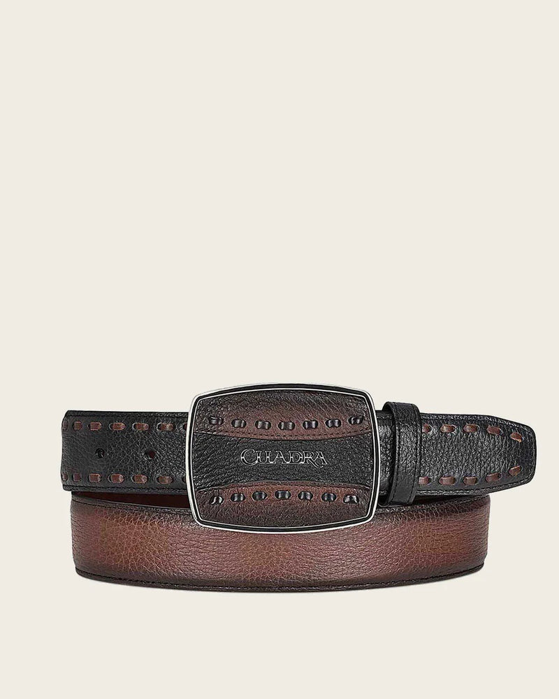 CUADRA Men's Brown deer cowboy Belt BC261