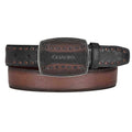 CUADRA Men's Genuine Deer Leather Woven Cowboy Belt