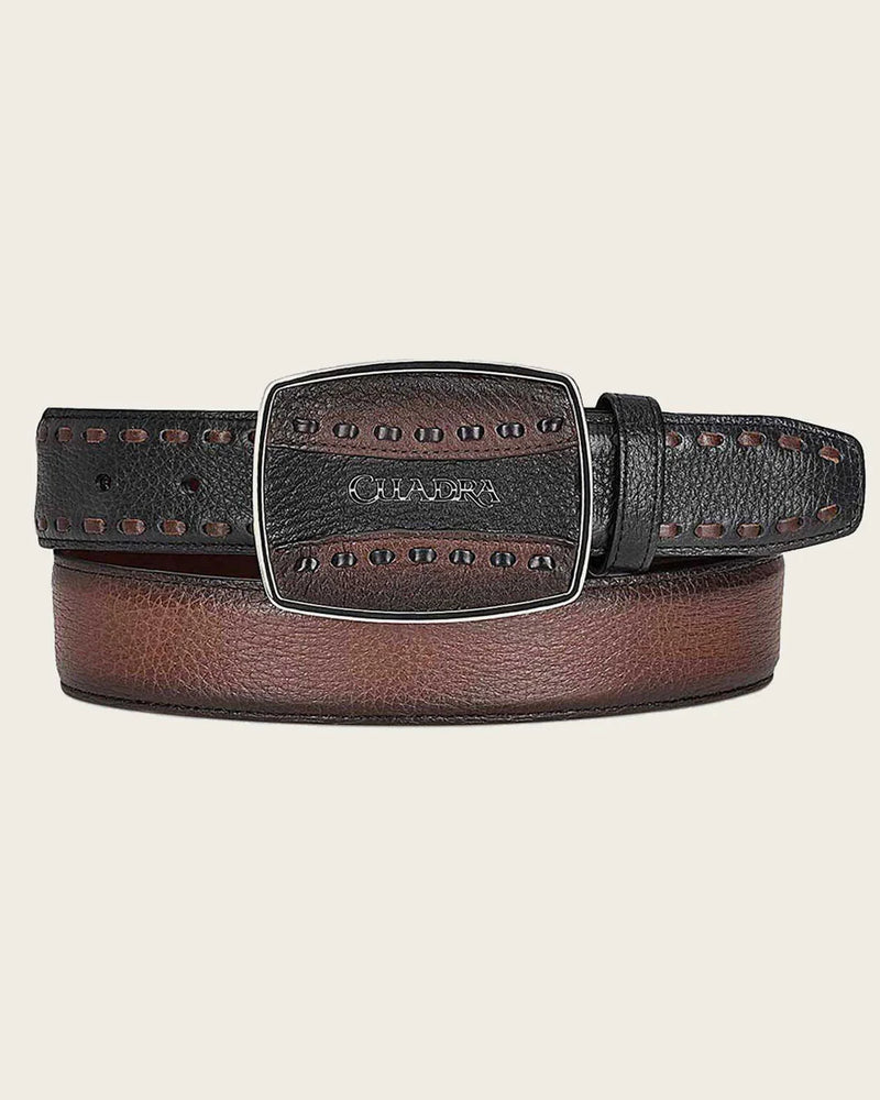 CUADRA Men's Brown deer cowboy Belt BC261