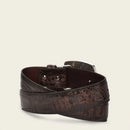 CUADRA Men's Bovine Engraved Fusucus Leather Western Belt with Cuadra monogram BC308