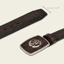 CUADRA Men's Bovine Engraved Fusucus Leather Western Belt with Cuadra monogram BC308