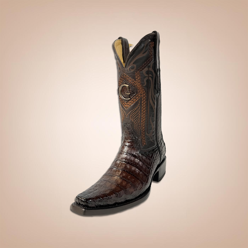 EL GENERAL MEN'S WESTERN BOOTS EXOTIC LEATHER CAIMAN BELLY