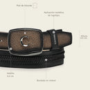 CUADRA Men's Genuine Leather Western Belt , Chocolate