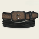 CUADRA Men's Genuine Leather Western Belt , Chocolate