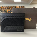CUADRA Men's Black Exotic Elephant Woven Wallet DU376