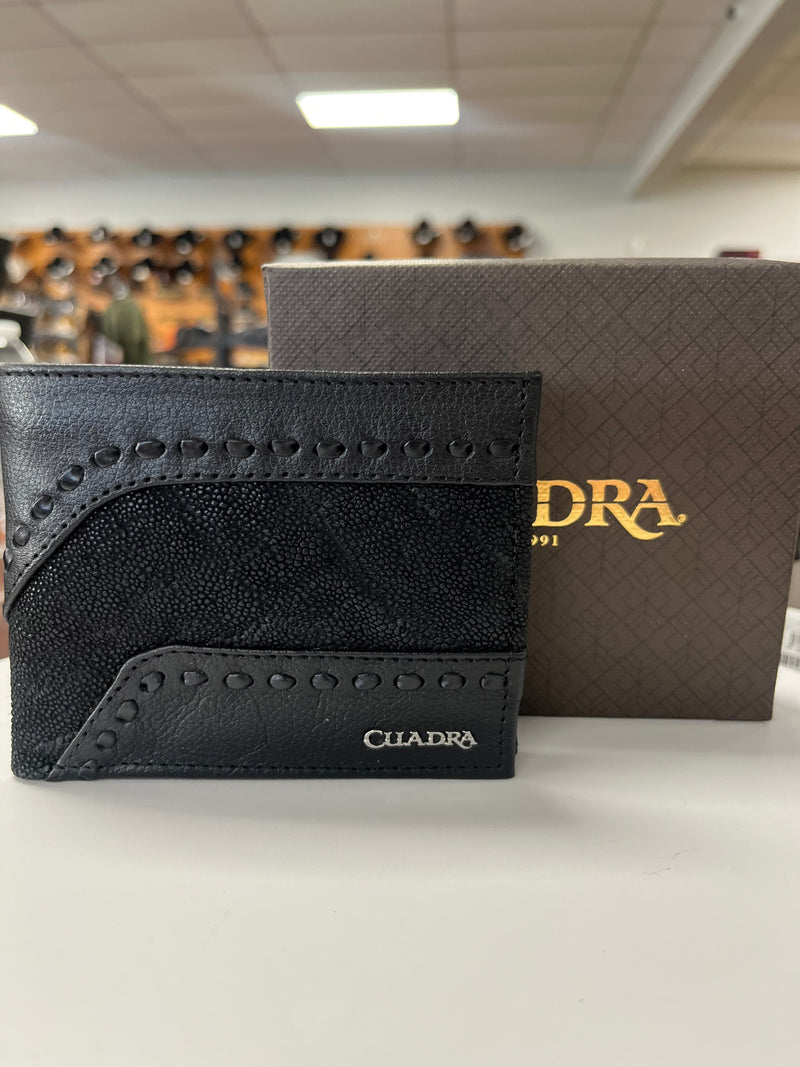 CUADRA Men's Black Exotic Woven Wallet DU376