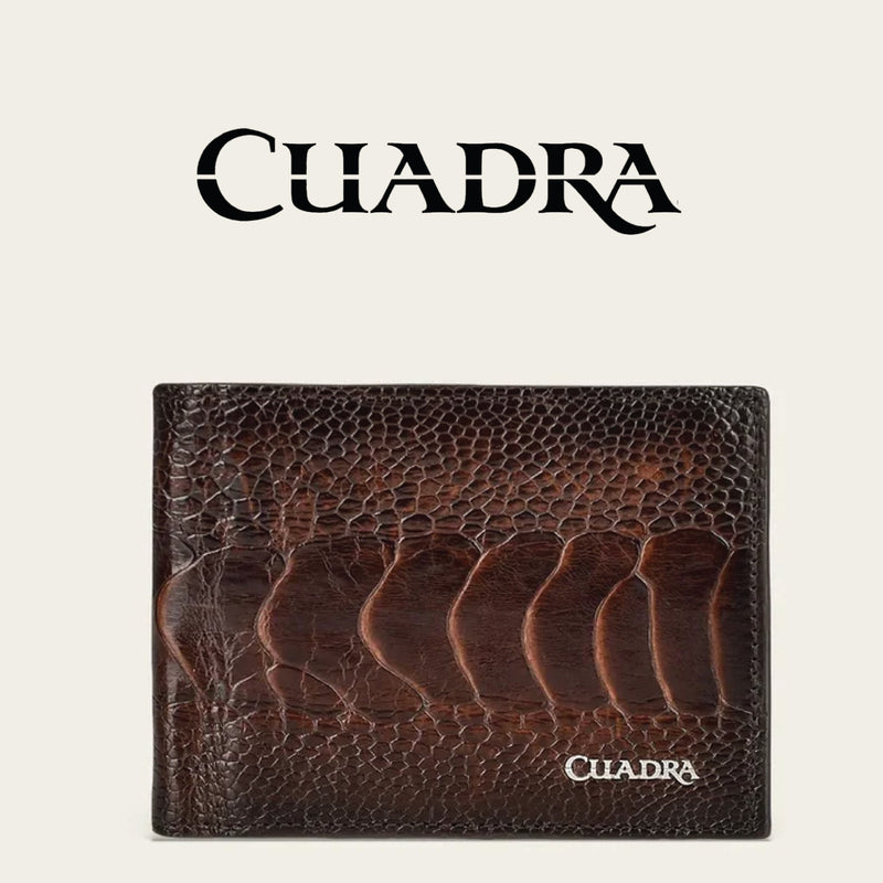 CUADRA Handmade Exotic Leather Bifold Wallet DU471