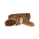 EL GENERAL Men's Cowhide Print Western Belt,  Miel