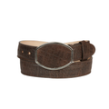 EL GENERAL Men's Leather Elephant Print Belt, Cognac
