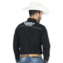 EL SENOR DE LOS CIELOS Men's Charro Embroidery Shirt, Black
