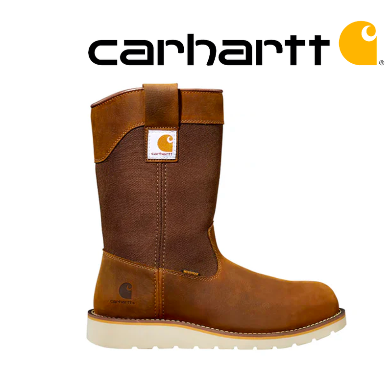 CARHARTT Men's Wellington Wedge Boot 10 Inch  Round Toe Waterproof Soft Toe Work Boots FW1032-M