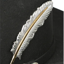 EL GENERAL Two-Tone Metal Hat Feather