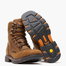 GEORGIA BOOT Men's 8 Inch CARBO-TEC FLX Alloy Toe Waterproof Lacer Work Boot, Brown