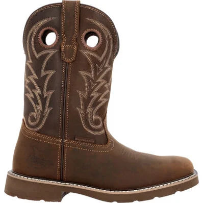 Men's Georgia Boot Core 37 Western 11" Waterproof Pull-On Work Boot GB00691