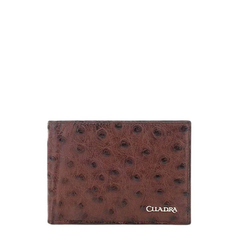 CUADRA Men's Genuine Ostrich Bifold Wallet DU295