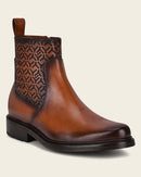 CUADRA Men's Engraved Hand-Painted Leather Chelsea Boots By Franco Cuadra