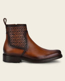 CUADRA Men's Engraved Hand-Painted Leather Chelsea Boots By Franco Cuadra