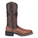 CUADRA Men's Orange & Honey Ostrich Studs & Embroidery & Woven Square Toe CU973