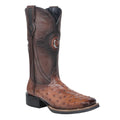 CUADRA Men's Orange & Honey Ostrich Studs & Embroidery & Woven Square Toe CU973
