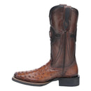 CUADRA Men's Orange & Honey Ostrich Studs & Embroidery & Woven Square Toe CU973