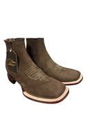 LOS ANGELES BOOTS Women's Nobuck Western Ankle Boot, Brown