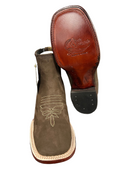 LOS ANGELES BOOTS Women's Nobuck Western Ankle Boot, Brown