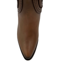 CUADRA Women's Genuine Leather High Rise Western Boot, Almond