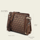 CUADRA Women's Genuine Leather Crossbody Bag Honey