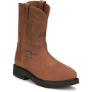 JUSTIN Men's Round-Up 10” Steel Toe Work Boot, Brown