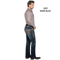LAMASINI Men's Denim Premium Jeans Stretch Boot Cut Embroidery
