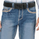 MONTERO Men's Embroidery  Denim Stretch Boot Cut Jean, Blue