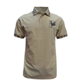 MONTERO Men's Embroidered Rooster Polo Shirt, Beige