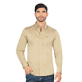 MONTERO Men's Casual Shirt Long Sleeve, Beige