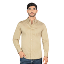 MONTERO Men's Casual Shirt Long Sleeve, Beige