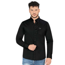 MONTERO Men's Casual Shirt Long Sleeve, Black