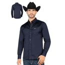 MONTERO Men's Casual Shirt Long Sleeve, Navy