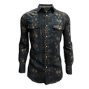 MONTERO Men's Casual Shirt Long Sleeve, Navy