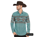 MONTERO Men's Casual Shirt Long Sleeve, Teal