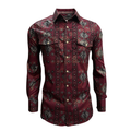 MONTERO Men's Casual Shirt Long Sleeve, Burgundy