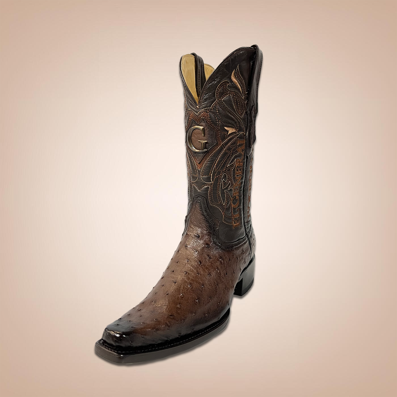 EL General Men's Western Boots Exotic Leather Ostrich