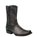 CUADRA Men's Chocolate Python Zipper & Studs Square Toe Boots