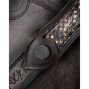 CUADRA Men's Chocolate Python Zipper & Studs Square Toe Boots