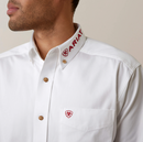 Ariat Men's Team Logo Twill Classic Fit Shirt, White