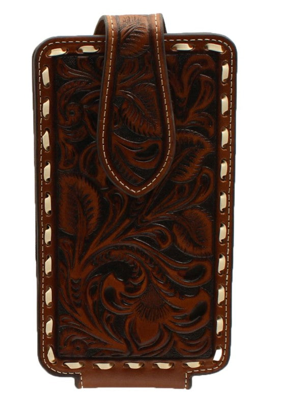 ARIAT Floral Embossed Buck Laced Brown Cell Phone Case A0601902