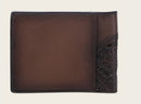 CUADRA Men's Genuine Alligator Leather Wallet, Brown